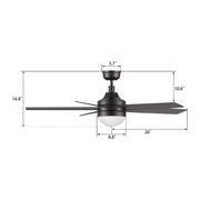 Carro Kimball 52in 5-Blade Ceiling Fan with LED Light | Modern Black and Plywood | Living Room & Bedroom | 52 x 52 x 16.9 in | Model CFW525E6-L11-B2-1