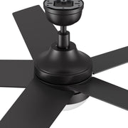 Carro Kimball 52in 5-Blade Ceiling Fan with LED Light | Modern Black and Plywood | Living Room & Bedroom | 52 x 52 x 16.9 in | Model CFW525E6-L11-B2-1