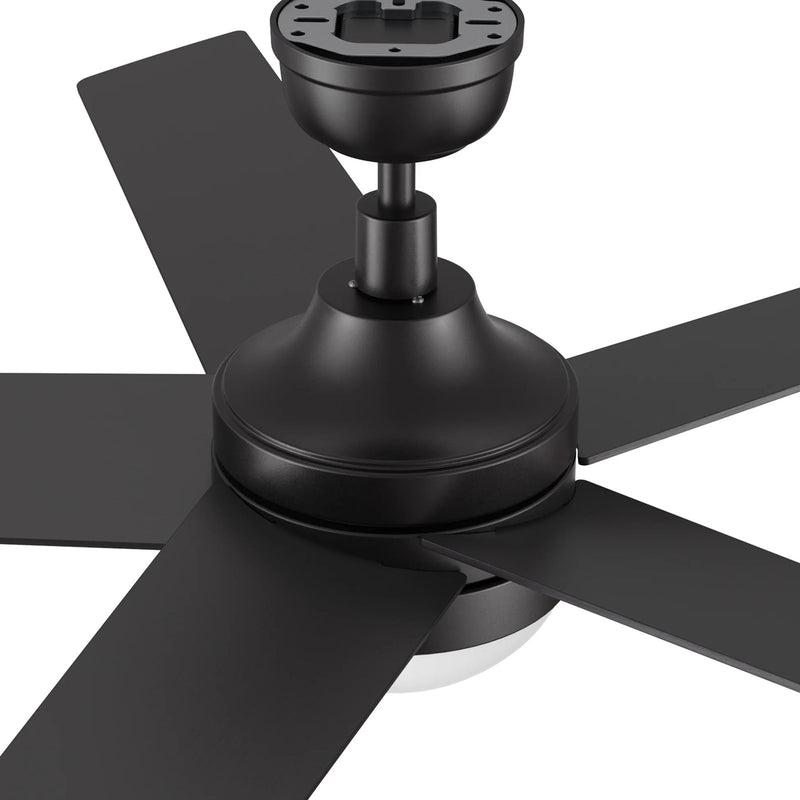 Carro Kimball 52in 5-Blade Ceiling Fan with LED Light | Modern Black and Plywood | Living Room & Bedroom | 52 x 52 x 16.9 in | Model CFW525E6-L11-B2-1