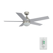Carro Kimball 52in 5-Blade Ceiling Fan | Brushed Nickel Plywood Blades with Integrated LED | Living Room & Bedroom | 52 x 52 x | Model CFW525E6-L11-SJ-1