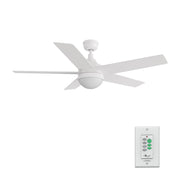Carro Kimball 52in 5-Blade Ceiling Fan | White Plywood Blades with Integrated LED | Living Room & Bedroom | 52 x 52 x 16.9 in | Model CFW525E6-L11-W1-1
