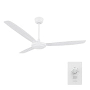 Carro Oberon 56in 3-Blade Ceiling Fan | White Iron Blades with Wall Control | Living Room & High Ceilings | 56 x 56 x 18.3 in | Model CFW563Z1-N10-W1-1
