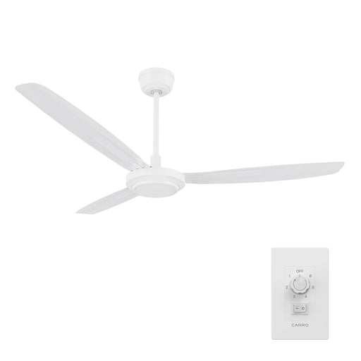 Carro Oberon 56in 3-Blade Ceiling Fan | White Iron Blades with Wall Control | Living Room & High Ceilings | 56 x 56 x 18.3 in | Model CFW563Z1-N10-W1-1