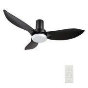 Carro Ryna 36in Flush Mount Smart Ceiling Fan | Modern Black PP Blades and Integrated LED | Bedroom & Living Room | 36 x 36 x | Model SFR363V2-L12-B2-1-FM