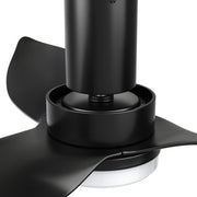 Carro Ryna 36in Flush Mount Smart Ceiling Fan | Modern Black PP Blades and Integrated LED | Bedroom & Living Room | 36 x 36 x | Model SFR363V2-L12-B2-1-FM