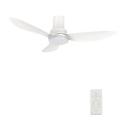 Carro Ryna 36in Flush Mount Smart Ceiling Fan | Modern White PP Blades and Integrated LED | Bedroom & Living Room | 36 x 36 x | Model SFR363V2-L12-W1-1-FM