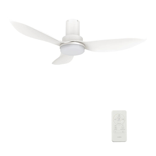 Carro Ryna 36in Flush Mount Smart Ceiling Fan | Modern White PP Blades and Integrated LED | Bedroom & Living Room | 36 x 36 x | Model SFR363V2-L12-W1-1-FM