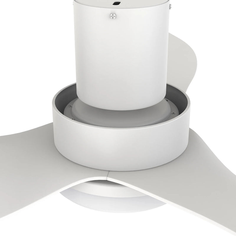 Carro Ryna 36in Flush Mount Smart Ceiling Fan | Modern White PP Blades and Integrated LED | Bedroom & Living Room | 36 x 36 x | Model SFR363V2-L12-W1-1-FM