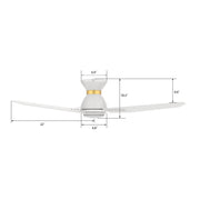 Carro Calen 44in 3-Blade Smart Ceiling Fan | White Gold Plywood | Living Room & Covered Patio | 44 x 44 x 10.4 in, Flush | Model SFR443J3-L11-W1-1-FMA