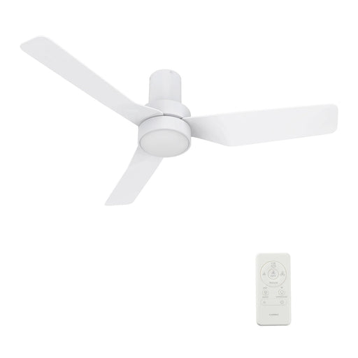 Carro Porter 44in 3-Blade Flush Smart Ceiling Fan | White ABS Blades and Integrated 4000K LED | Living Room & Bedroom | 44 x | Model SFR443N2-L11-W1-1-FM