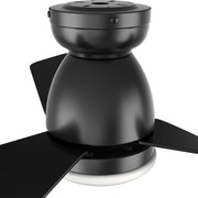 Carro Kensee 44in Flush Smart Ceiling Fan | Black ABS Blades with Integrated LED | Living Room & Bedroom | 44 x 44 x 11 in | Model SFR443N5-L12-B2-1-FM