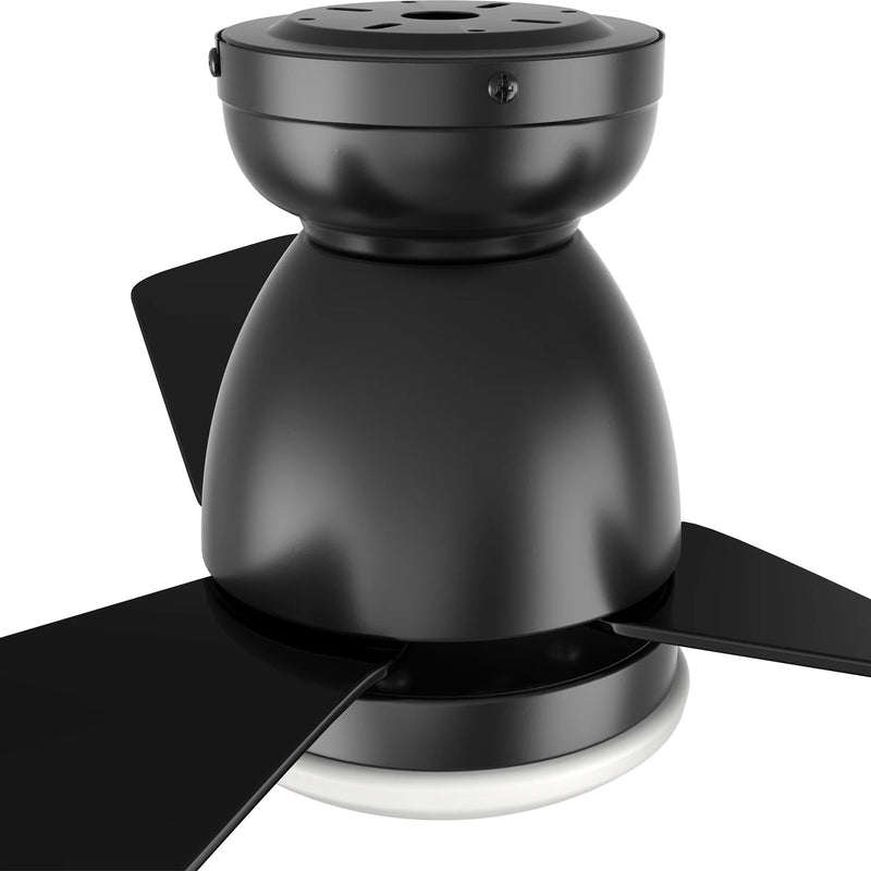 Carro Kensee 44in Flush Smart Ceiling Fan | Black ABS Blades with Integrated LED | Living Room & Bedroom | 44 x 44 x 11 in | Model SFR443N5-L12-B2-1-FM