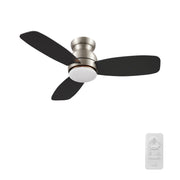 Carro Trento 44in 3-Blade Flush Smart Ceiling Fan | Brushed Nickel Plywood Blades and Integrated 4000K LED | Living Room & | Model SFR443Q-L12-S2-1-FM