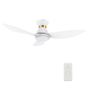Carro Ryatt 45in 3-Blade Flush Smart Ceiling Fan | Modern White Gold ABS and Integrated LED | Bedroom & Living Room | 10.6 x | Model SFR453V-L12-W1-1-FMA