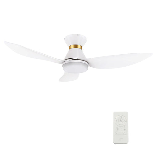 Carro Ryatt 45in 3-Blade Flush Smart Ceiling Fan | Modern White Gold ABS and Integrated LED | Bedroom & Living Room | 10.6 x | Model SFR453V-L12-W1-1-FMA