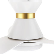 Carro Ryatt 45in 3-Blade Flush Smart Ceiling Fan | Modern White Gold ABS and Integrated LED | Bedroom & Living Room | 10.6 x | Model SFR453V-L12-W1-1-FMA