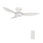 Carro Upton 45in 3-Blade Flush Smart Ceiling Fan | Modern White ABS and Integrated LED | Living Room & Bedroom | 45 x 45 x | Model SFR453V1-L12-W1-1-FM