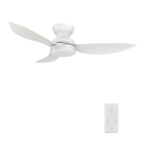 Carro Upton 45in 3-Blade Flush Smart Ceiling Fan | Modern White ABS and Integrated LED | Living Room & Bedroom | 45 x 45 x | Model SFR453V1-L12-W1-1-FM