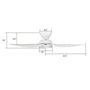 Carro Upton 45in 3-Blade Flush Smart Ceiling Fan | Modern White ABS and Integrated LED | Living Room & Bedroom | 45 x 45 x | Model SFR453V1-L12-W1-1-FM