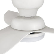 Carro Upton 45in 3-Blade Flush Smart Ceiling Fan | Modern White ABS and Integrated LED | Living Room & Bedroom | 45 x 45 x | Model SFR453V1-L12-W1-1-FM