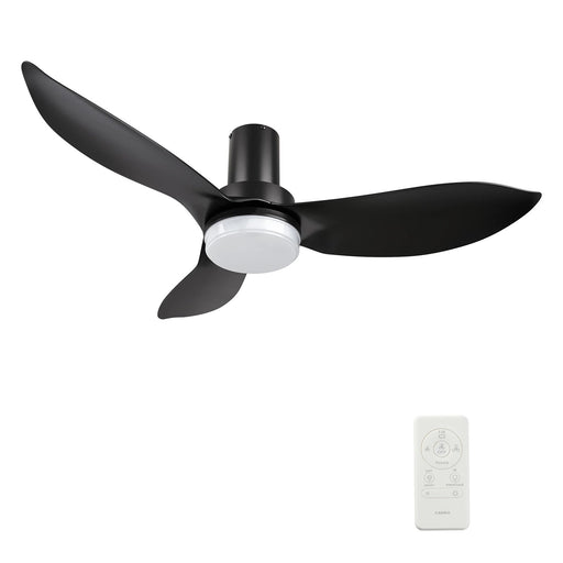 Carro Ryna 45in 3-Blade Flush Smart Ceiling Fan | Modern Black ABS and Integrated LED | Living Room & Bedroom | 45 x 45 x | Model SFR453V2-L12-B2-1-FM