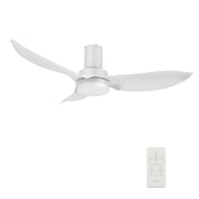 Carro Ryna 45in 3-Blade Flush Smart Ceiling Fan | Modern White ABS and Integrated LED | Bedroom & Living Room | 11.2 x 45 x | Model SFR453V2-L12-W1-1-FM