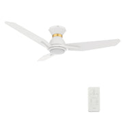 Carro Calen 48in 3-Blade Smart Ceiling Fan | White Gold Plywood Blades | Living Room & Covered Patio | 48 x 48 x 10.4 in | Model SFR483J3-L11-W1-1-FMA
