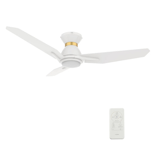 Carro Calen 48in 3-Blade Smart Ceiling Fan | White Gold Plywood Blades | Living Room & Covered Patio | 48 x 48 x 10.4 in | Model SFR483J3-L11-W1-1-FMA