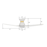 Carro Calen 48in 3-Blade Smart Ceiling Fan | White Gold Plywood Blades | Living Room & Covered Patio | 48 x 48 x 10.4 in | Model SFR483J3-L11-W1-1-FMA