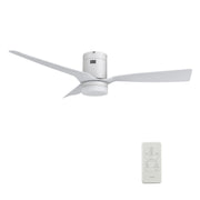 Carro Spezia 48in 3-Blade Smart Ceiling Fan | White Glass Fiber Blades | Living Room & Covered Patio | 48 x 48 x 11.3 in | Model SFR483P-L12-W1-1-FM