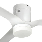 Carro Spezia 48in 3-Blade Smart Ceiling Fan | White Glass Fiber Blades | Living Room & Covered Patio | 48 x 48 x 11.3 in | Model SFR483P-L12-W1-1-FM