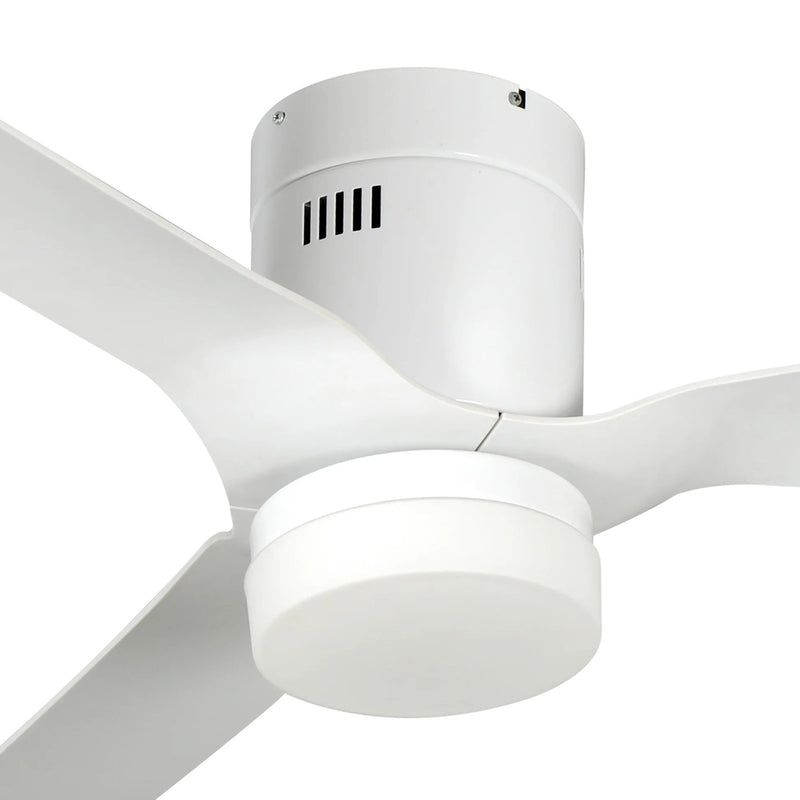 Carro Spezia 48in 3-Blade Smart Ceiling Fan | White Glass Fiber Blades | Living Room & Covered Patio | 48 x 48 x 11.3 in | Model SFR483P-L12-W1-1-FM