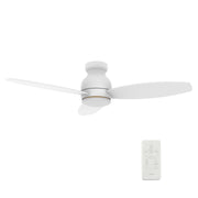 Carro Trento 48in 3-Blade Smart Ceiling Fan | White Motor and White Plywood Blades | Living Room & Covered Patio | 48 x 48 x | Model SFR483Q-L12-W1-1-FM