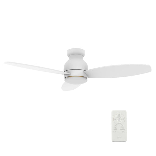 Carro Trento 48in 3-Blade Smart Ceiling Fan | White Motor and White Plywood Blades | Living Room & Covered Patio | 48 x 48 x | Model SFR483Q-L12-W1-1-FM