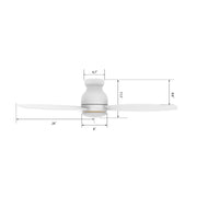 Carro Trento 48in 3-Blade Smart Ceiling Fan | White Motor and White Plywood Blades | Living Room & Covered Patio | 48 x 48 x | Model SFR483Q-L12-W1-1-FM