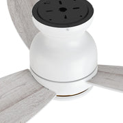 Carro Trento 48in 3-Blade Flush Mount Smart Ceiling Fan | Tropical White Whitewashed Plywood Blades | Living Room & Covered | Model SFR483Q-L12-WP-1-FM