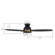 Carro Fremont 48in 3-Blade Flush Smart Ceiling Fan | Modern Black Gold and Plywood | Living Room & Covered Patio | 48 x 48 x | Model SFR483Q5-L12-B2-1-FMA