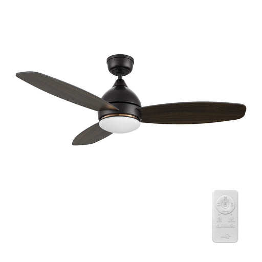 Carro Hobart 48in 3-Blade Smart Ceiling Fan | Modern Black Barnwood Plywood | Living Room & Covered Patio | 48 x 48 x 16.5 in | Model SFR483Q6-L12-BG-1