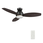 Carro Hobart 48in 3-Blade Smart Ceiling Fan | Black Barnwood Plywood Blades and Black Finish | Living Room & Covered Patio | Model SFR483Q6-L12-BG-1-FM