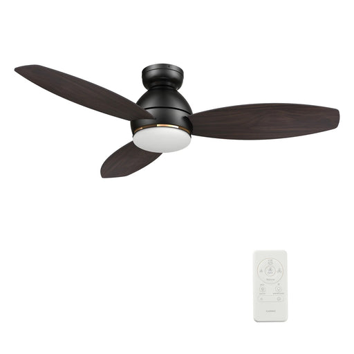 Carro Hobart 48in 3-Blade Smart Ceiling Fan | Black Barnwood Plywood Blades and Black Finish | Living Room & Covered Patio | Model SFR483Q6-L12-BG-1-FM