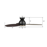 Carro Hobart 48in 3-Blade Smart Ceiling Fan | Black Barnwood Plywood Blades and Black Finish | Living Room & Covered Patio | Model SFR483Q6-L12-BG-1-FM