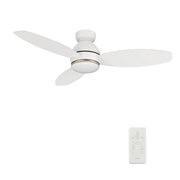 Carro Hobart 48in 3-Blade Smart Ceiling Fan | White Plywood Blades and White Finish | Living Room & Covered Patio | 48 x 48 x | Model SFR483Q6-L12-W1-1-FM