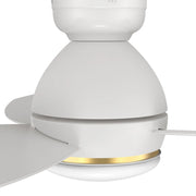 Carro Hobart 48in 3-Blade Smart Ceiling Fan | White Plywood Blades and White Finish | Living Room & Covered Patio | 48 x 48 x | Model SFR483Q6-L12-W1-1-FM