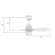 Carro Ascender 48in 5-Blade Smart Ceiling Fan | White Plywood Blades and Integrated LED | Living Room & Covered Patio | 48 x 48 | Model SFR485J1-L11-W1-1