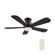 Carro Dubois 48in 5-Blade Smart Ceiling Fan with LED Light | Black Barnwood Plywood Blades | Living Room & Covered Patio | 48 | Model SFR485Q-L12-BG-1-FM