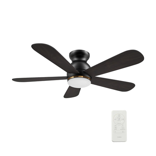 Carro Dubois 48in 5-Blade Smart Ceiling Fan with LED Light | Black Barnwood Plywood Blades | Living Room & Covered Patio | 48 | Model SFR485Q-L12-BG-1-FM