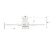 Carro Dubois 48in 5-Blade Smart Ceiling Fan with LED Light | White Plywood Blades | Living Room & Covered Patio | 48 x 48 x | Model SFR485Q-L12-W1-1-FM