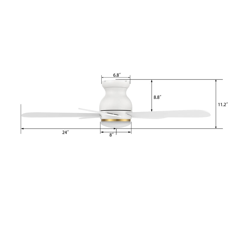 Carro Dubois 48in 5-Blade Smart Ceiling Fan with LED Light | White Plywood Blades | Living Room & Covered Patio | 48 x 48 x | Model SFR485Q-L12-W1-1-FM