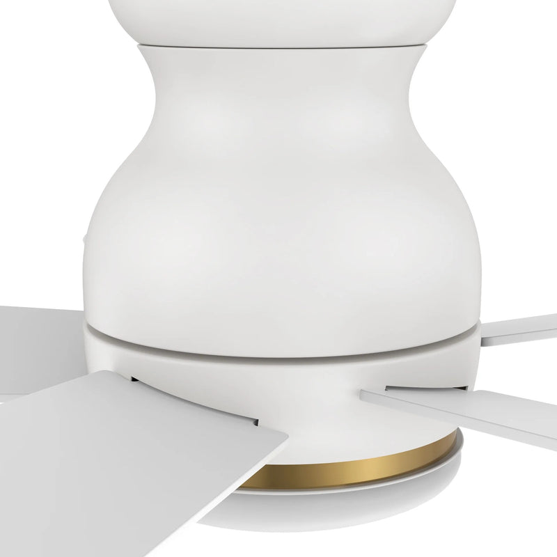 Carro Dubois 48in 5-Blade Smart Ceiling Fan with LED Light | White Plywood Blades | Living Room & Covered Patio | 48 x 48 x | Model SFR485Q-L12-W1-1-FM
