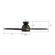 Carro Fremont 48in 5-Blade Flush Mount Smart Ceiling Fan | Black Gold Plywood Blades and Integrated LED | Living Room & | Model SFR485Q5-L12-B2-1-FMA